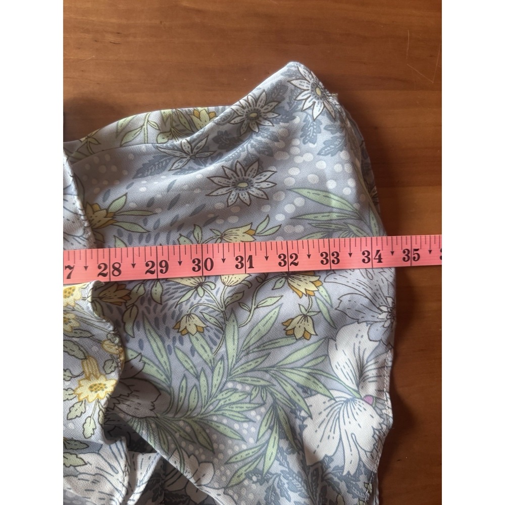 Astr The Label Marietta Blue Floral Tiered Ruffle Mini Dress Smocked Size Large - Picture 14 of 14